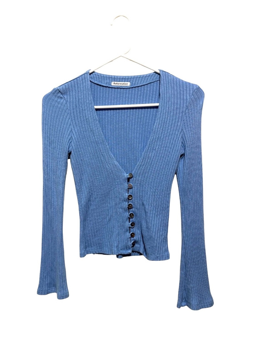 REFORMATION Gellar Knit Top In Parisian Blue
